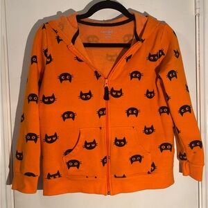 Cat & Jack Orange Cat Print Halloween Kids Hoodie